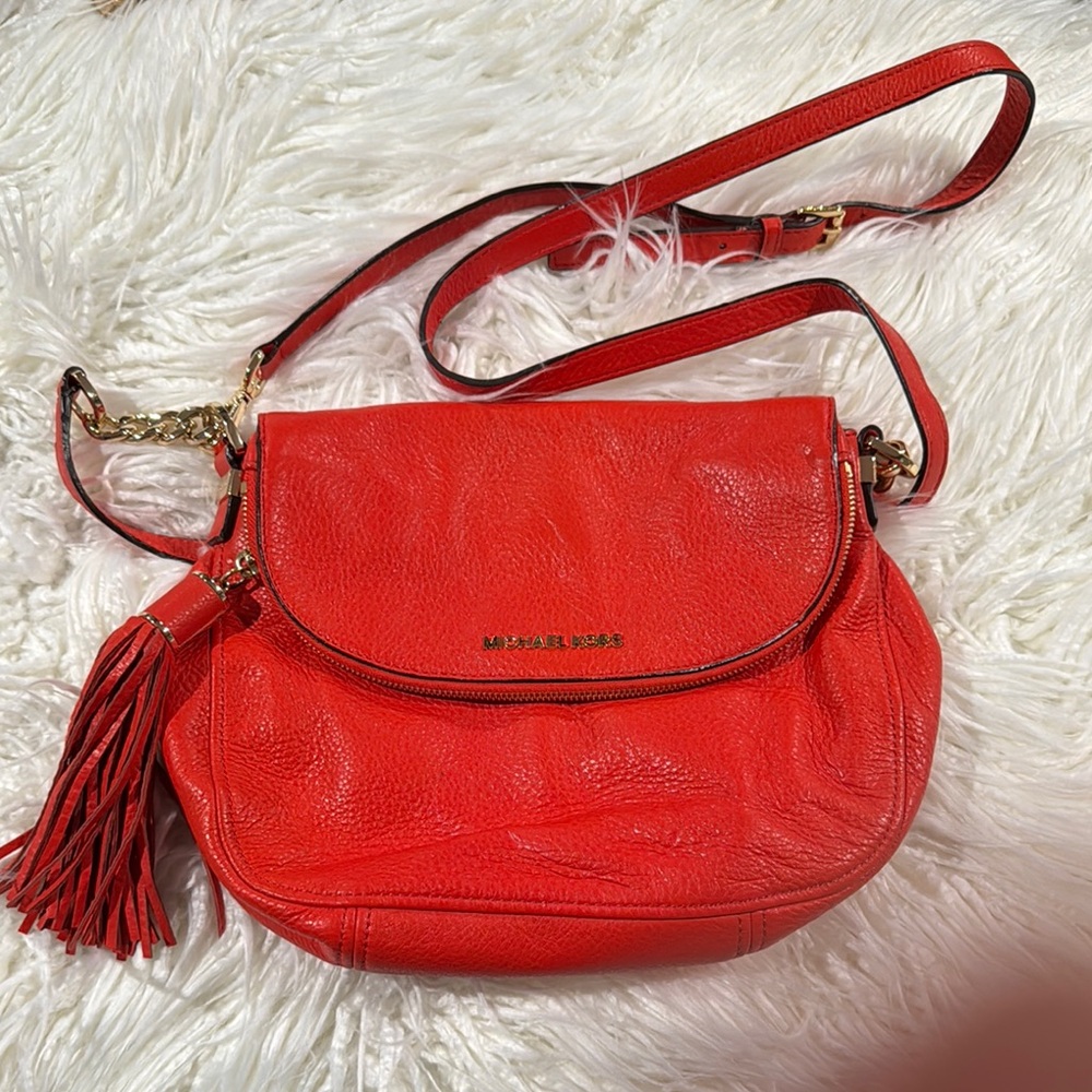 Michael Kors Orange Leather Crossbody Bag